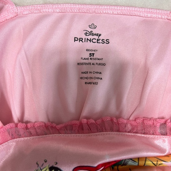 👑 Disney Princess Pink Tulle Dress Girls 5T NWOT Cinderella Belle Ariel - Picture 5 of 7